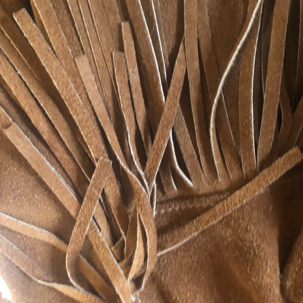 Vintage Genuine iconic fringe suede Leather Jacket -fits like small Sz 8 - Picture 5 of 7